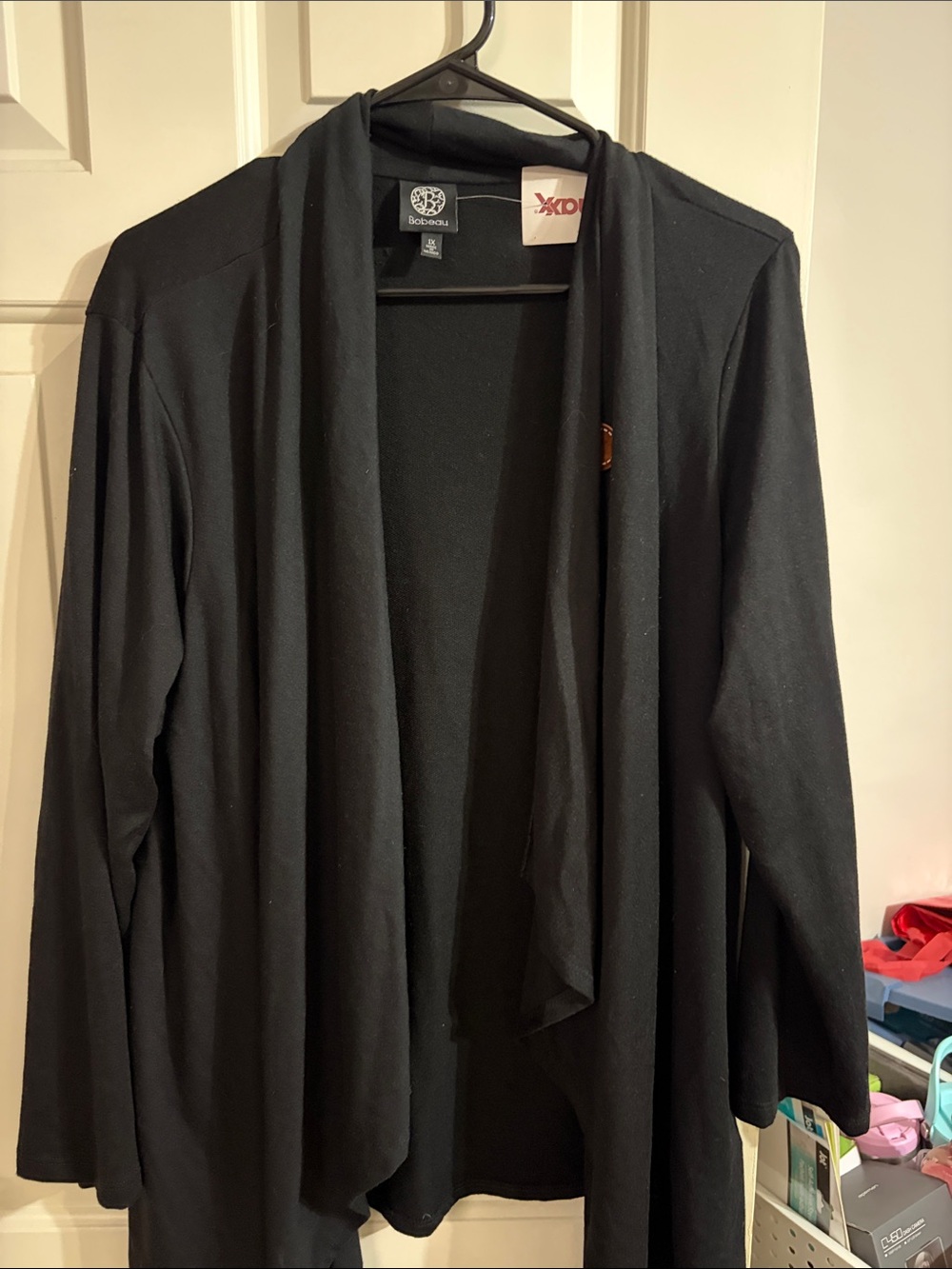 bobi Black Open Drape Blazer